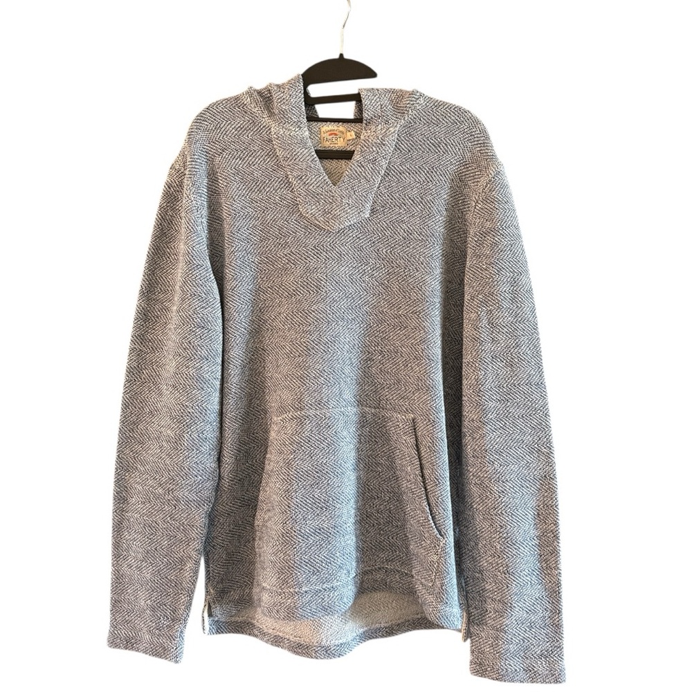 Faherty‎ Whitewater Hoodie Two-Tone Jacquard Herringbone Women’s Size M